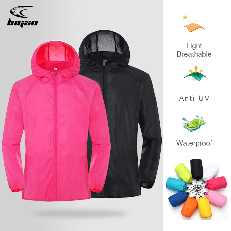 Outdoor Sport Jacket Men - ผู้ชายผู้หญิงเดินป่ากันน้ําด่วนแห้งตั้งแคมป์ล่าสัตว์เสื้อผ้าป้องกันแสงแดดเสื้อกีฬากลางแจ้งป้องกันรังสียูวีเสื้อกันลม