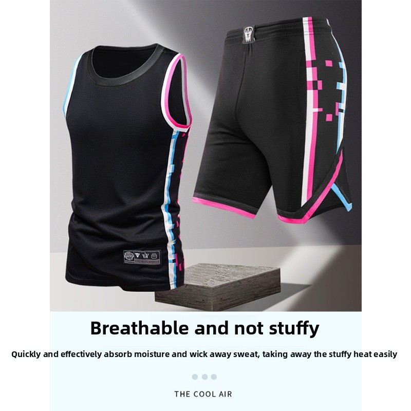 Outdoor Sportswear - เทรนด์แฟชั่นของผู้ชาย เสื้อกั๊กแขนกุด กางเกงขาสั้นห้าจุด ชุด 2 ชิ้น
