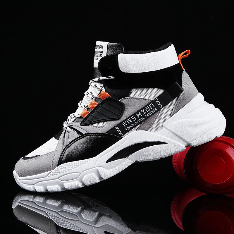 Outdoor Sport Ideas - Hightopฤดูร้อนผู้ชายกีฬารองเท้าMan Runningรองเท้าผู้ชายกีฬารองเท้าผู้ชายTop Topรองเท้าผ้าใบบุรุษรองเท้าเทนนิสเดินสีเทาD-421