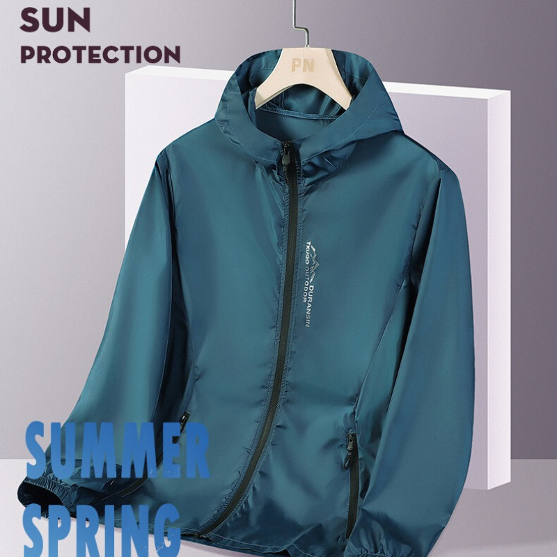 Outdoor Sport Jacket Men - UPF50+ ฤดูร้อนกลางแจ้งแห้งเร็วป้องกันแสงแดดเสื้อแจ็คเก็ตบางผู้ชายเดินป่าตกปลาขี่จักรยานมีฮู้ดยิมกีฬาเสื้อกันลมน้ำหนักเบาพิเศษ