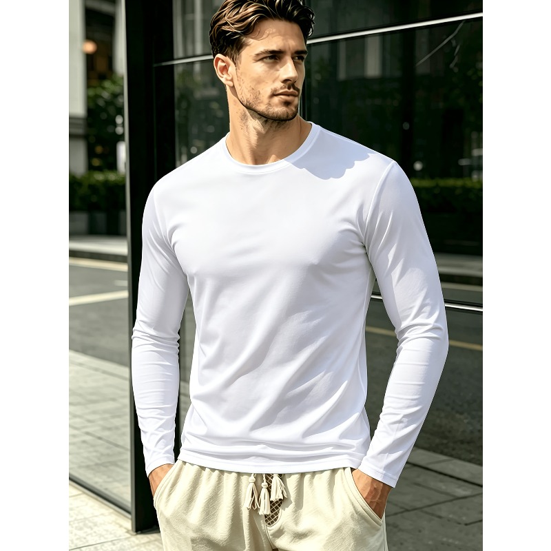 เสื้อยืดแขนยาวคอกลมสีพื้น เสื้ - Outdoor Sportswear บทวิจารณ์และราคา