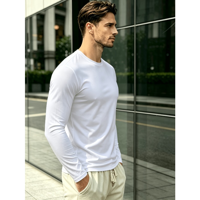 เสื้อยืดแขนยาวคอกลมสีพื้น เสื้ - Outdoor Sportswear บทวิจารณ์และราคา